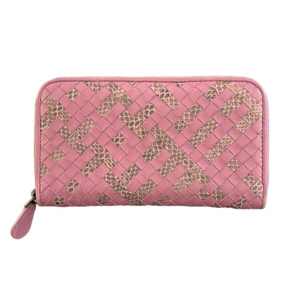 Authentic Bottega Veneta Full Zip Long Multicolor Leather Wallet W/ Card - Picture 1 of 6